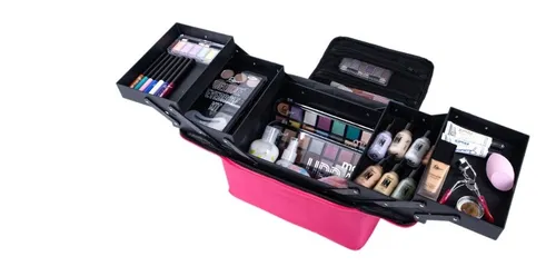 Maleta Tela Portátil Para Maquillaje - Manicure Cosmetologia - Imagen 4