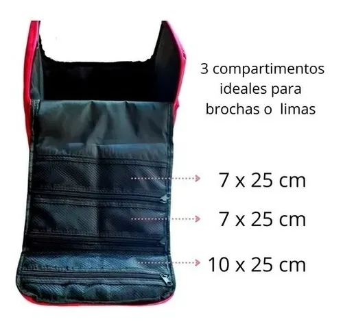 Maleta Tela Portátil Para Maquillaje - Manicure Cosmetologia - Imagen 7
