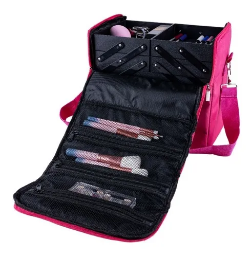 Maleta Tela Portátil Para Maquillaje - Manicure Cosmetologia - Imagen 19