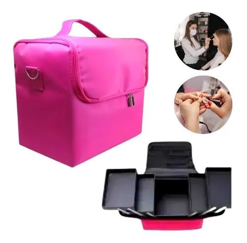 Maleta Tela Portátil Para Maquillaje - Manicure Cosmetologia