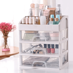 Caja Organizador De Cosméticos Y Maquillaje De Tres Cajones