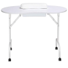 Mesa Para Manicure Modelo: Mt-001 Blanco Plegable Con Ruedas
