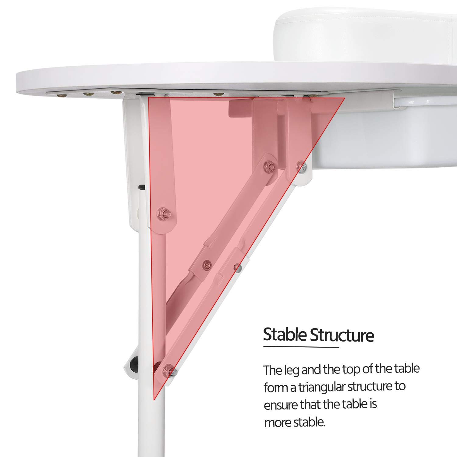 Mesa Para Manicure Modelo: Mt-001 Blanco Plegable Con Ruedas - Imagen 10