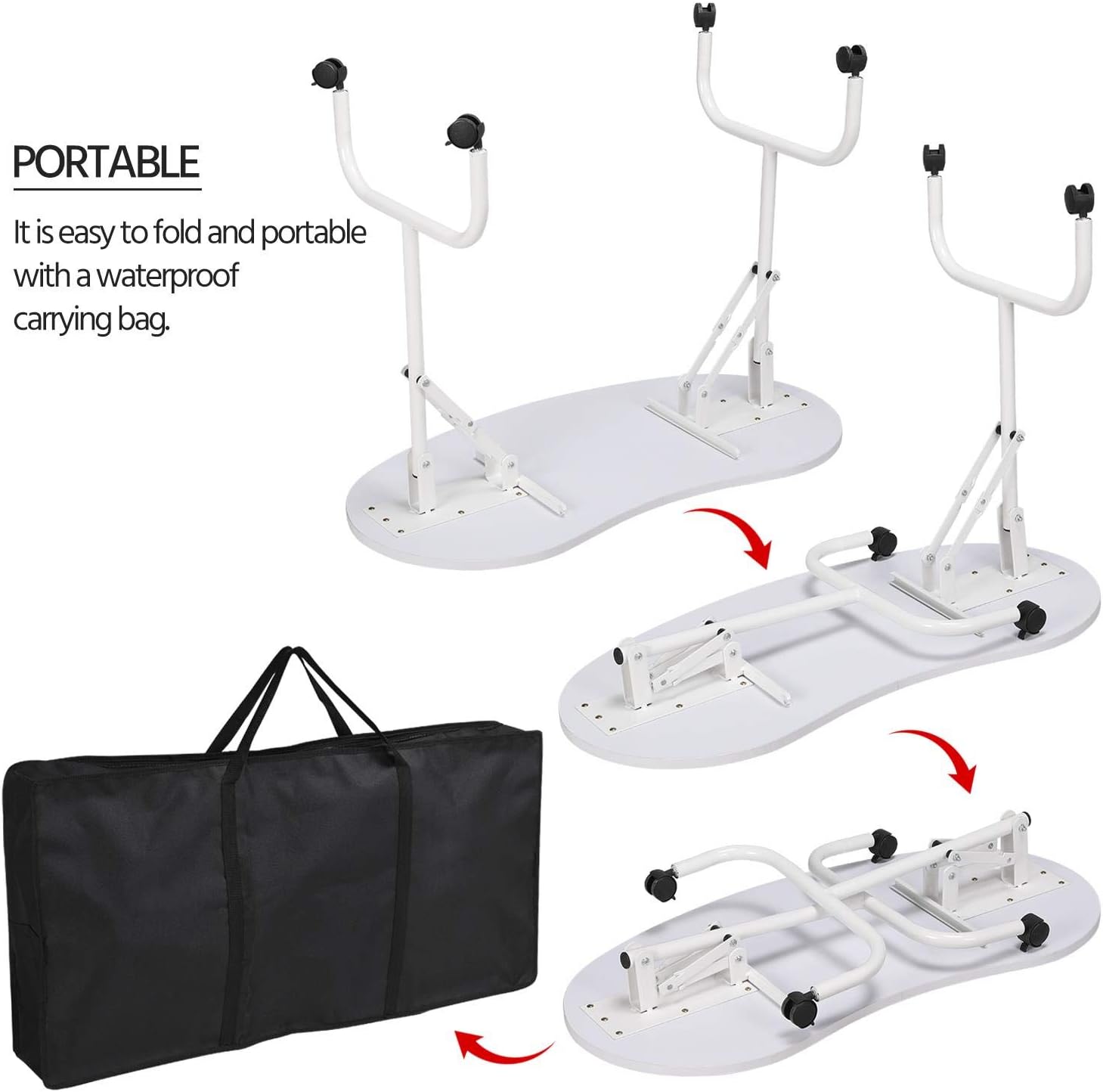 Mesa Para Manicure Modelo: Mt-001 Blanco Plegable Con Ruedas - Imagen 6