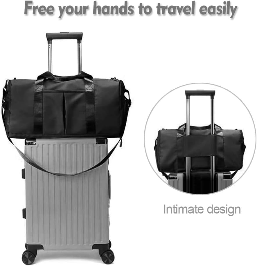 Bolso De Viaje Impermeable Maleta Travel Multiusos Negro - Imagen 13