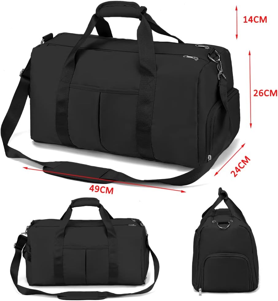 Bolso De Viaje Impermeable Maleta Travel Multiusos Negro - Imagen 5