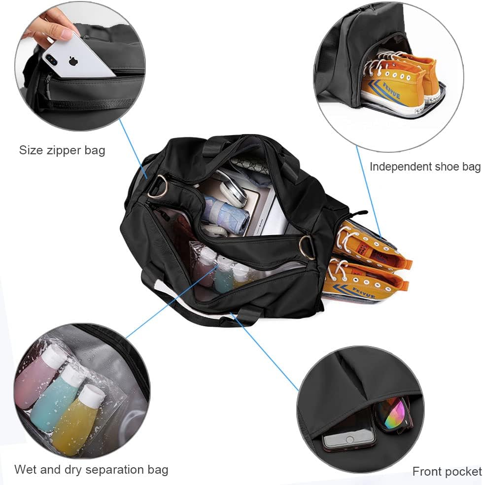 Bolso De Viaje Impermeable Maleta Travel Multiusos Negro - Imagen 7