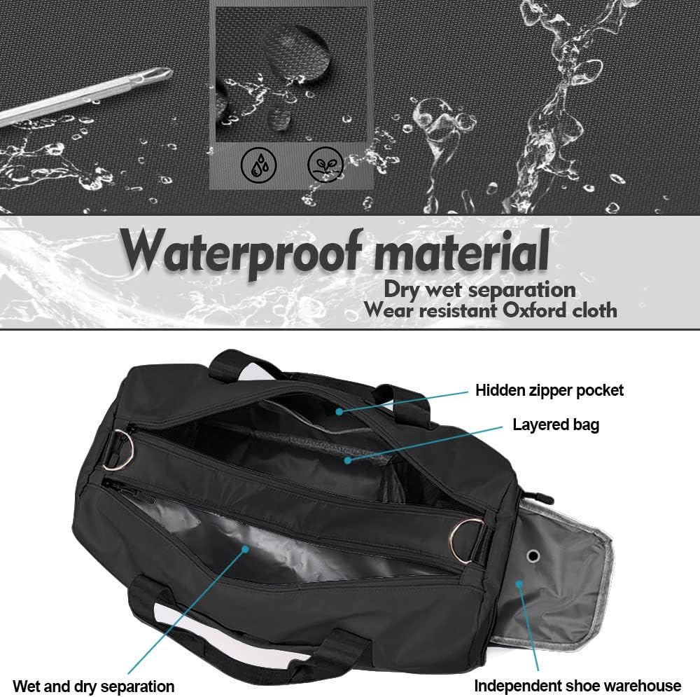 Bolso De Viaje Impermeable Maleta Travel Multiusos Negro - Imagen 10