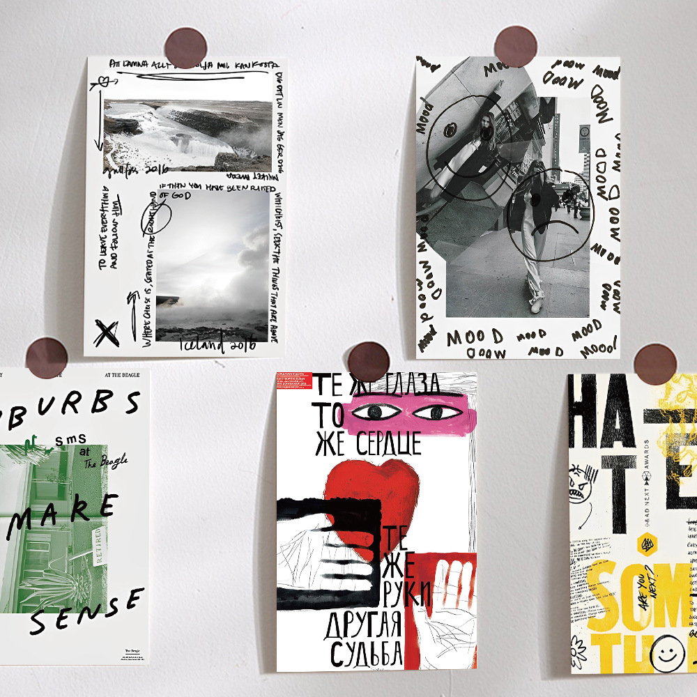 Set De Postales Diseño 10 Modelos Letras - Imagen 3